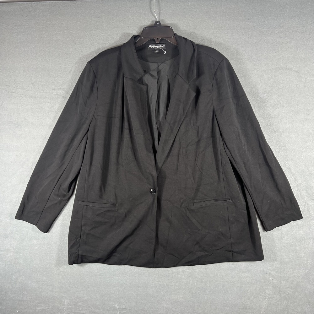 Montgomery Post Women's Black Blazer Jacket Plus Size 2X Single Button Lined